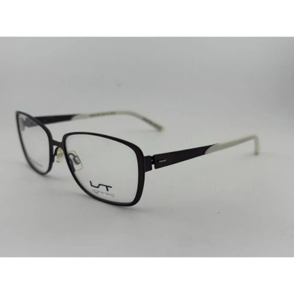 LIGHTEC - 7009L 54-15-135 MW 015 Brown & White Glasses Frames - Picture 2 of 8